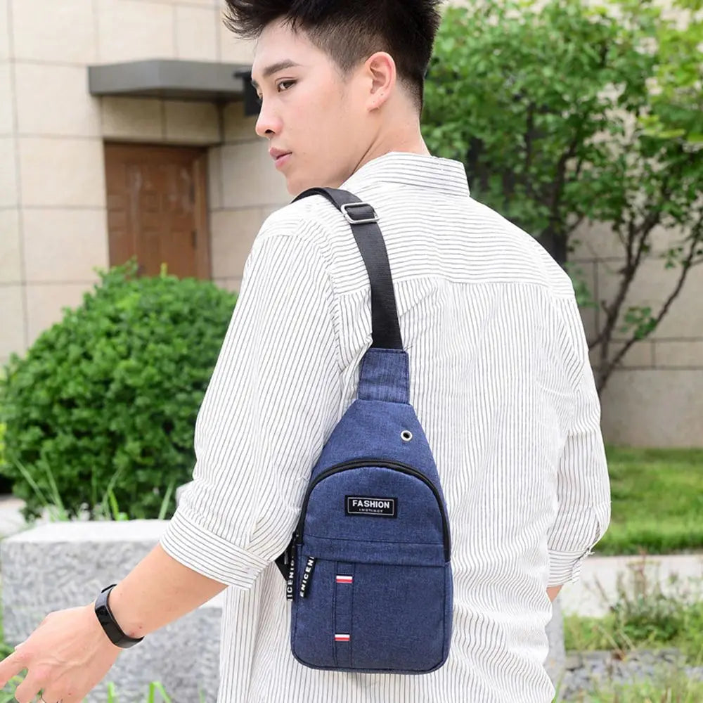 New Fashion Men's Chest Bag Korean-Style Casual Sports Water-Proof Shoulder Crossbody Bag Cross Body Chest Bag Fanny Pack