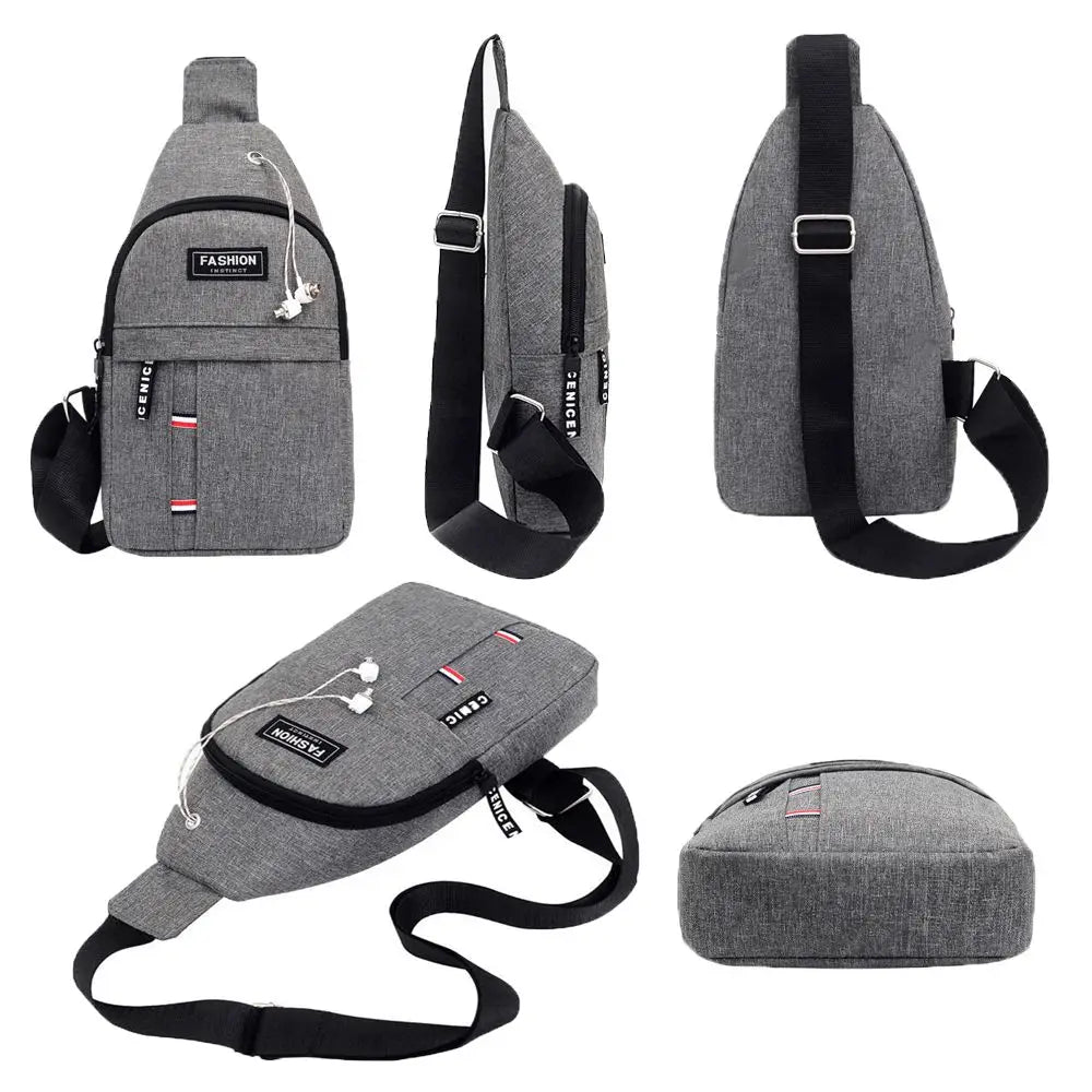 New Fashion Men's Chest Bag Korean-Style Casual Sports Water-Proof Shoulder Crossbody Bag Cross Body Chest Bag Fanny Pack
